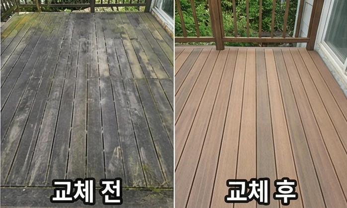 메종픽스 나무데크보수 부분 교체 시공 사례