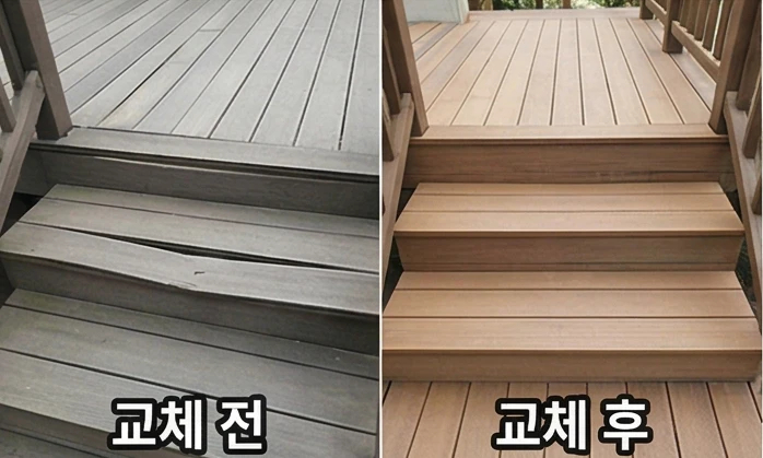 메종픽스 나무데크 방부 재도장 시공 사례